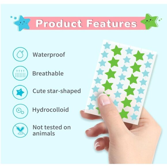 ANAI RUI Acne Patch Pimple Patch, Star-Shaped Pimple Patch, Hydrocolloid Acne St - Picture 4 of 7
